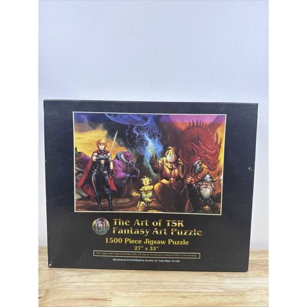 Vintage WORLDS OF TSR Dungeons & Dragons Fantasy Art Puzzle 1500 PIECES New